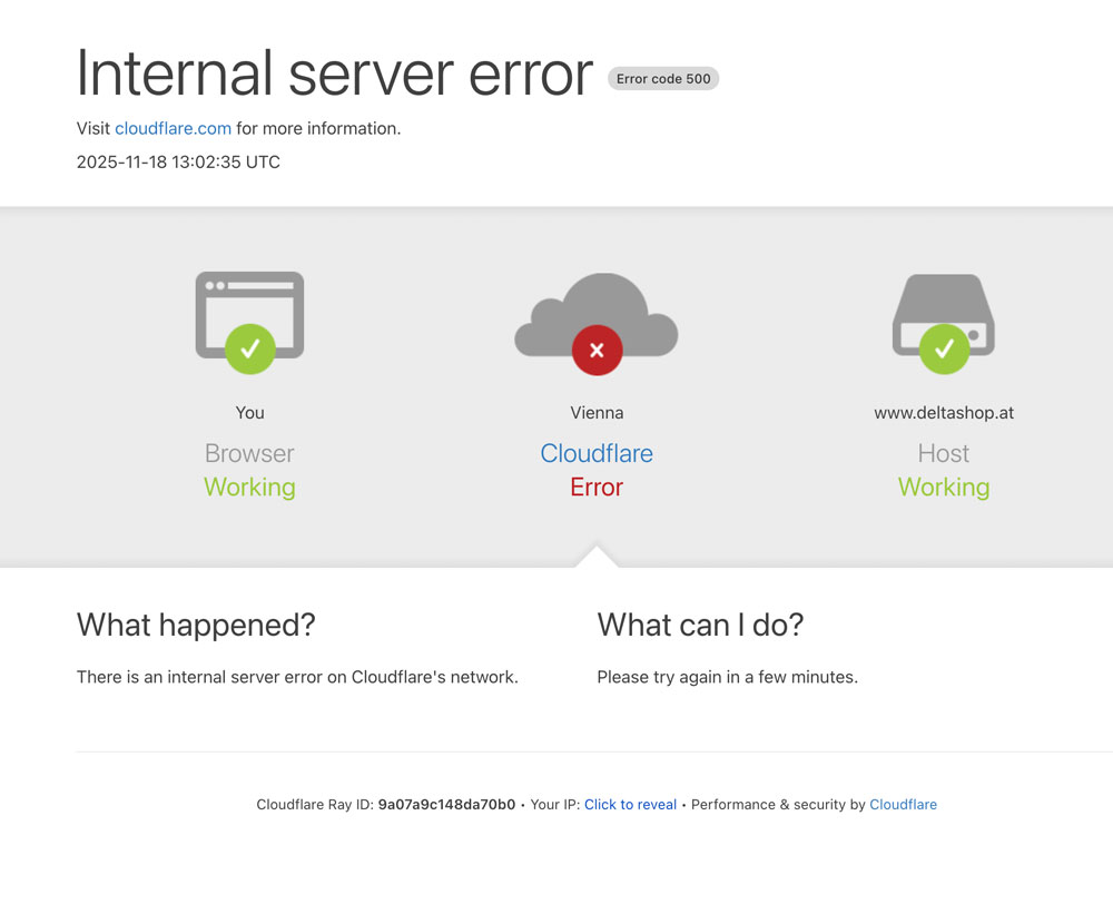 Cloudflare Ausfall 18.11.2025